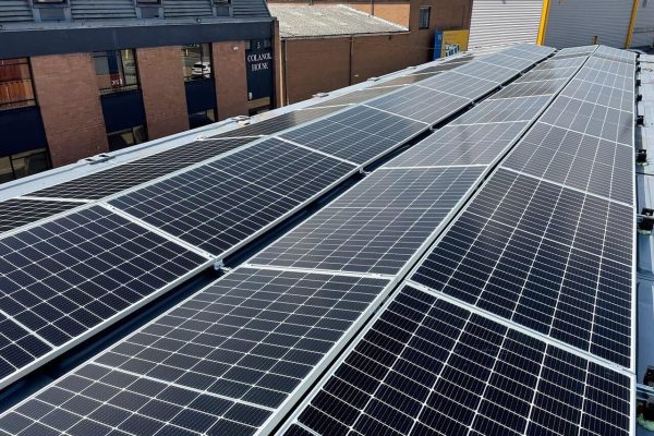 Solar PV Panels Installed on a Flat Office Roof